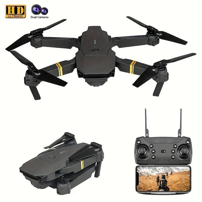 Drones con cámara para adultos principiantes y niños, dron E58 plegable con  cámara HD 1080P, cuadricóptero RC - video en vivo FPV, retención de