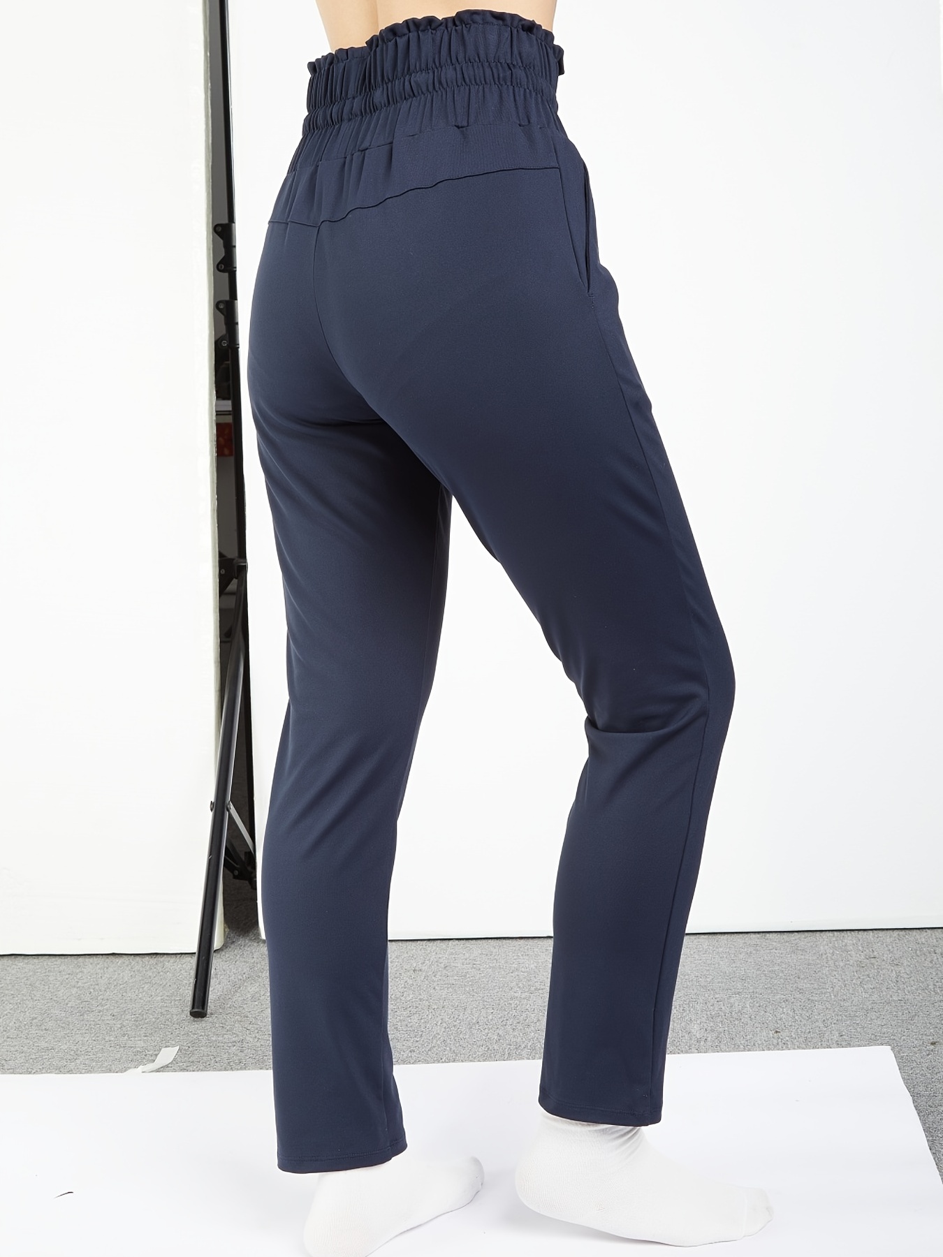 Women's Workout Pants Black Grey High Waist Sweatpants Sports