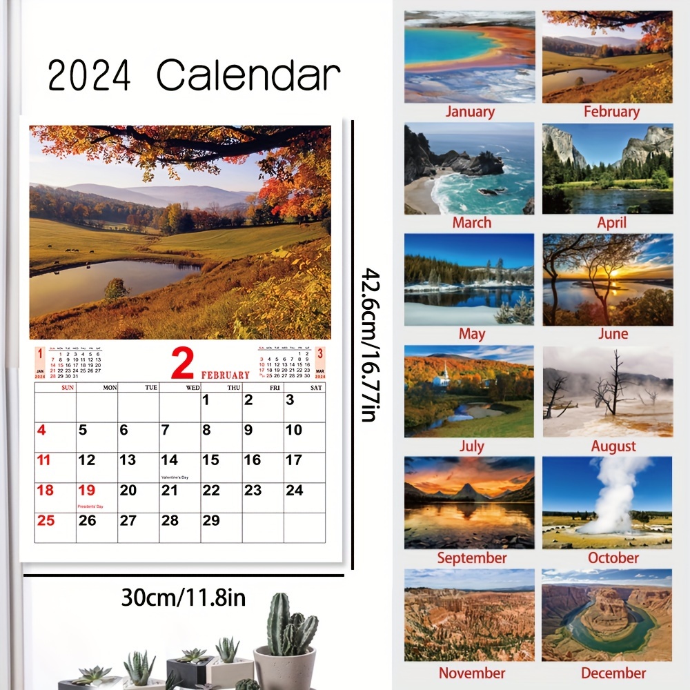 2024 Landscape Wall Calendar Natural Landscape Fun Theme Temu Australia