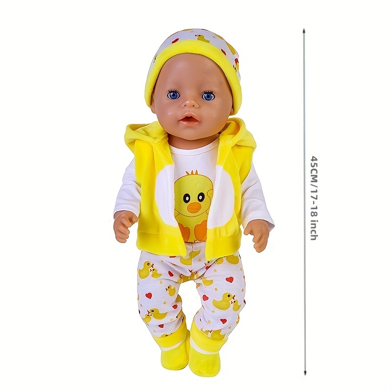 cute yellow duck-cute yellow duck doll clothes set of 5 for 17 18 inch newborn doll kids christmas holiday gifts not included doll 1