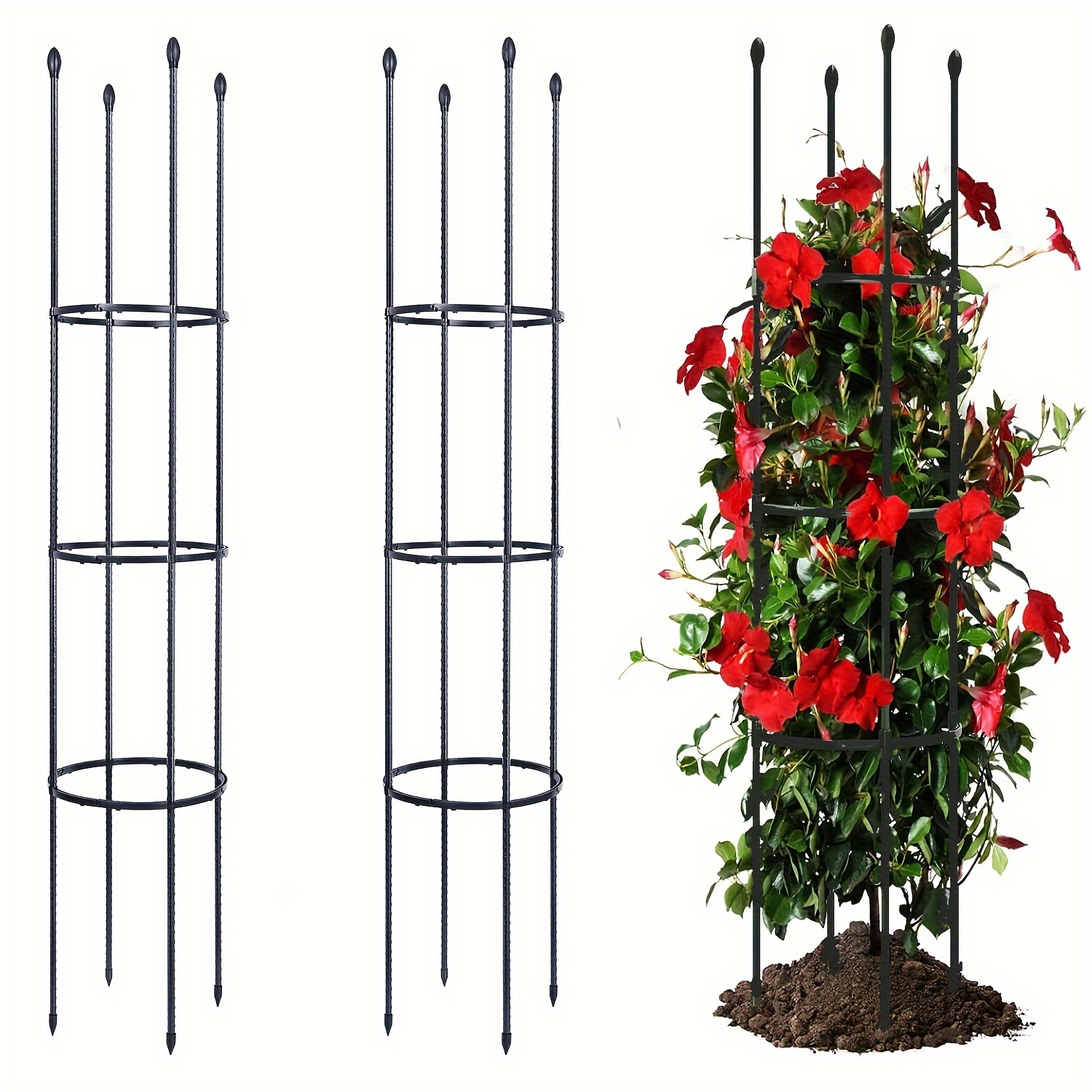 

1/2 Packs, Garden Trellis, Tomato Cage Tall Plant Support Climbing Vines Flowers Stands Cucumber Trellis Plant Cage & Supports For Vines, Vegetable, Flowers, Potted Plants