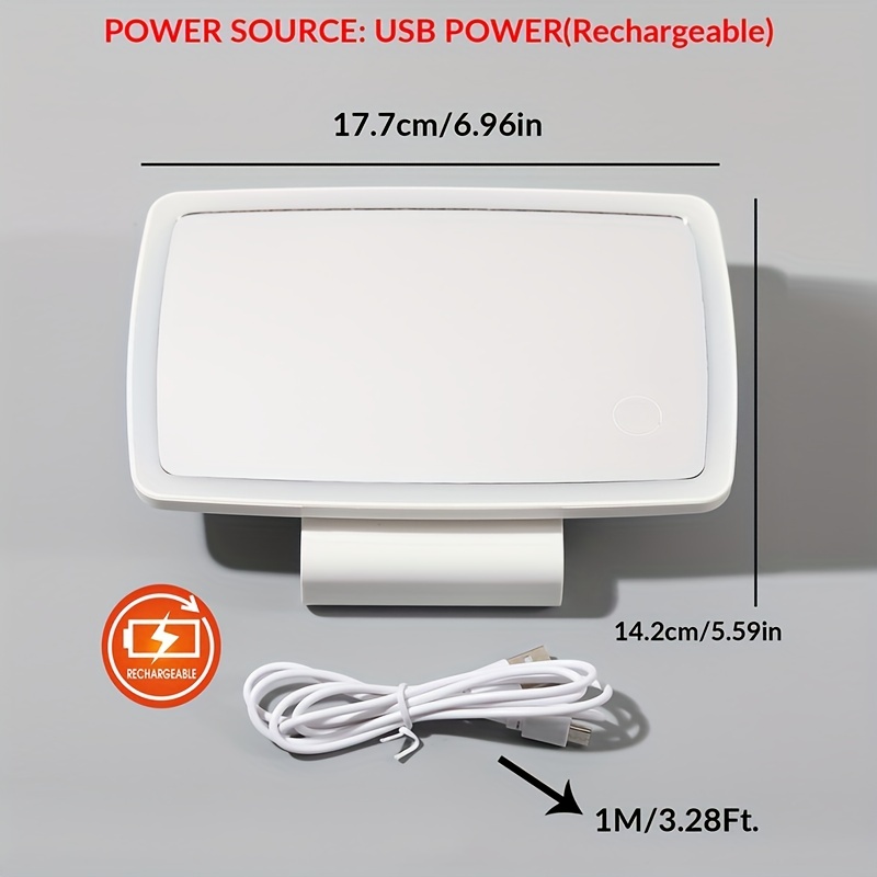 Car Visor Mirror Rechargeable With 3 Light Modes & LED Touchscreen