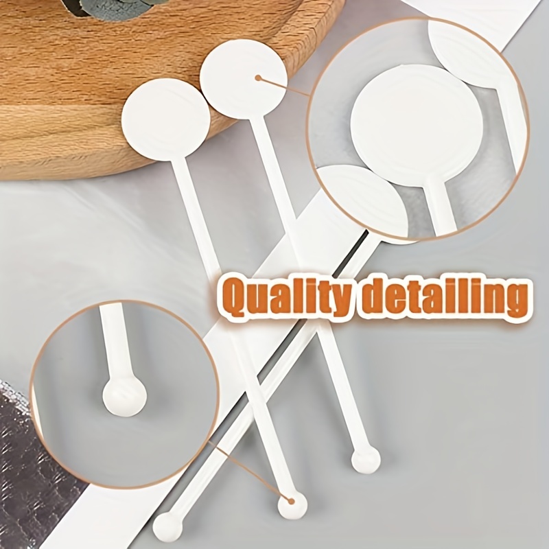 Biodegradable PLA Disc Cocktail Stirrers White