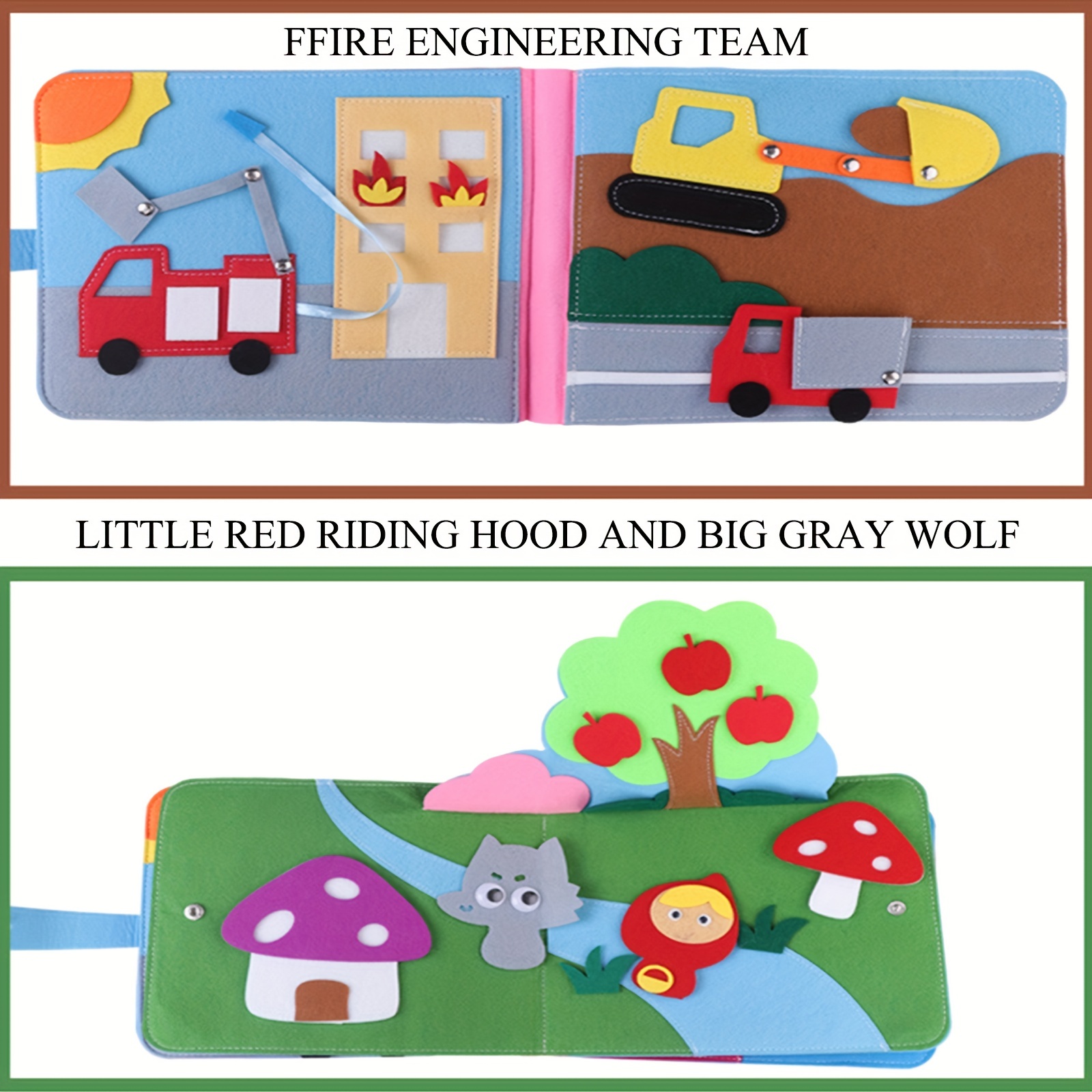 Tablero ocupado Montessori lavable para niños pequeños, libro de