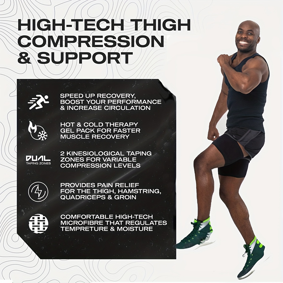 1Pair Thigh Compression Sleeve,Hamstring Support,Quad Compression
