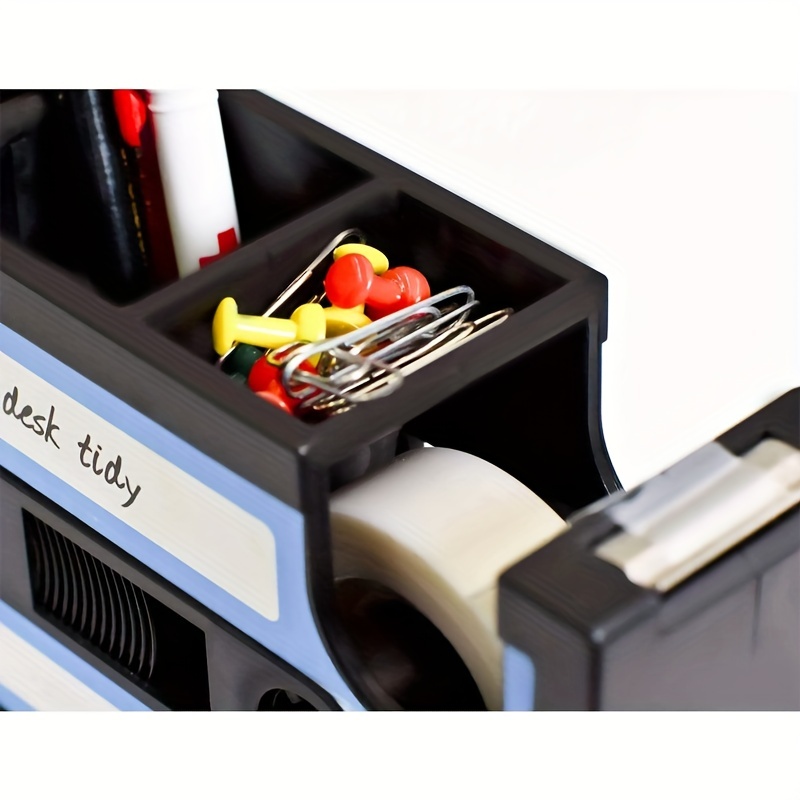 Retro Tape Shape Desktop Pen Holder Cutter Office Stationery
