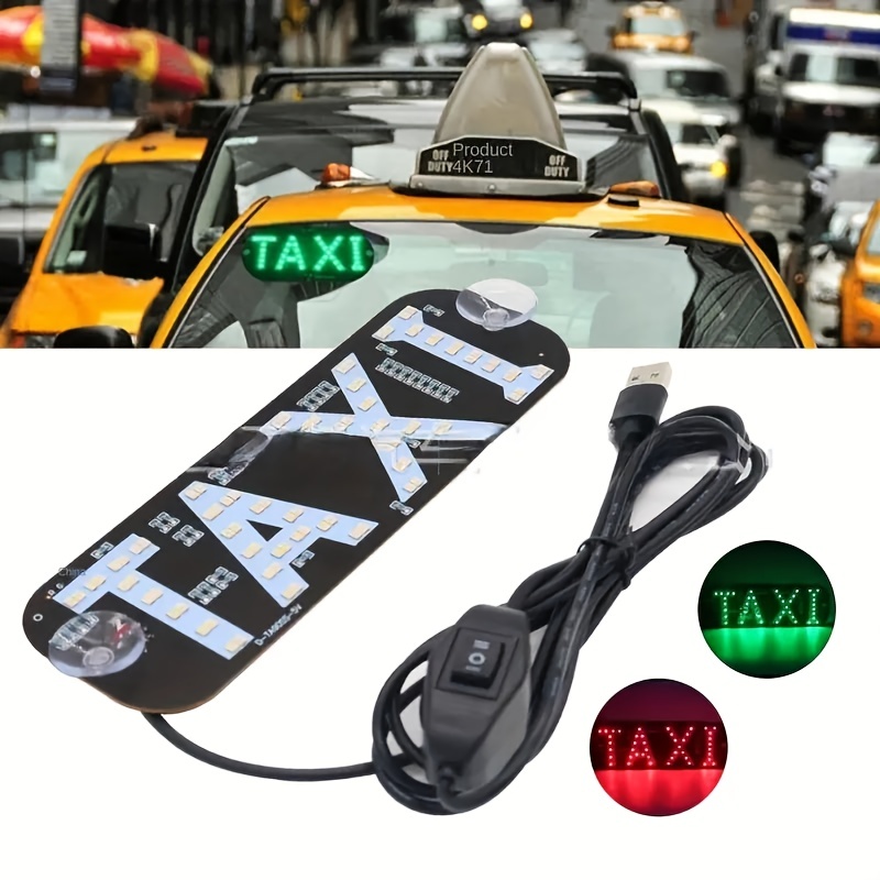 Yellow Shell Withtaxi Sign Magnetic Base12v Light Taxi Cab - Temu