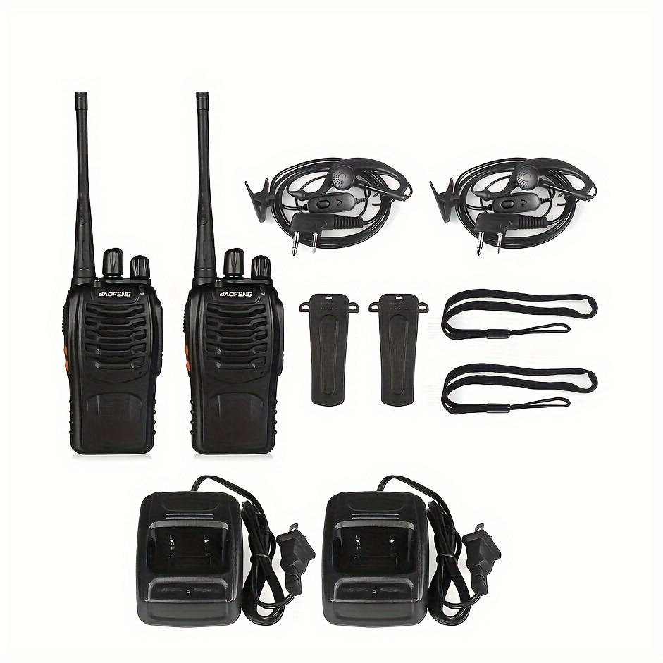  BAOFENG BF-888S 3 Pack Walkie Talkie Long Range for Adults with  Earpieces Rechargeable Handheld Two Way Radio : Electronics