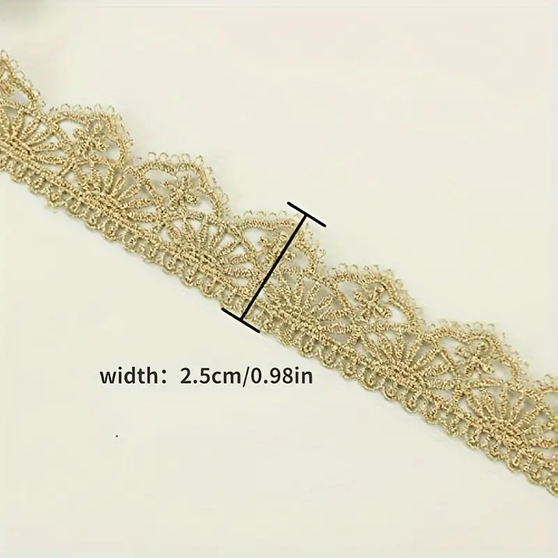 1 Yard Golden Trim Golden Lace Trim Embroidery Metallic - Temu
