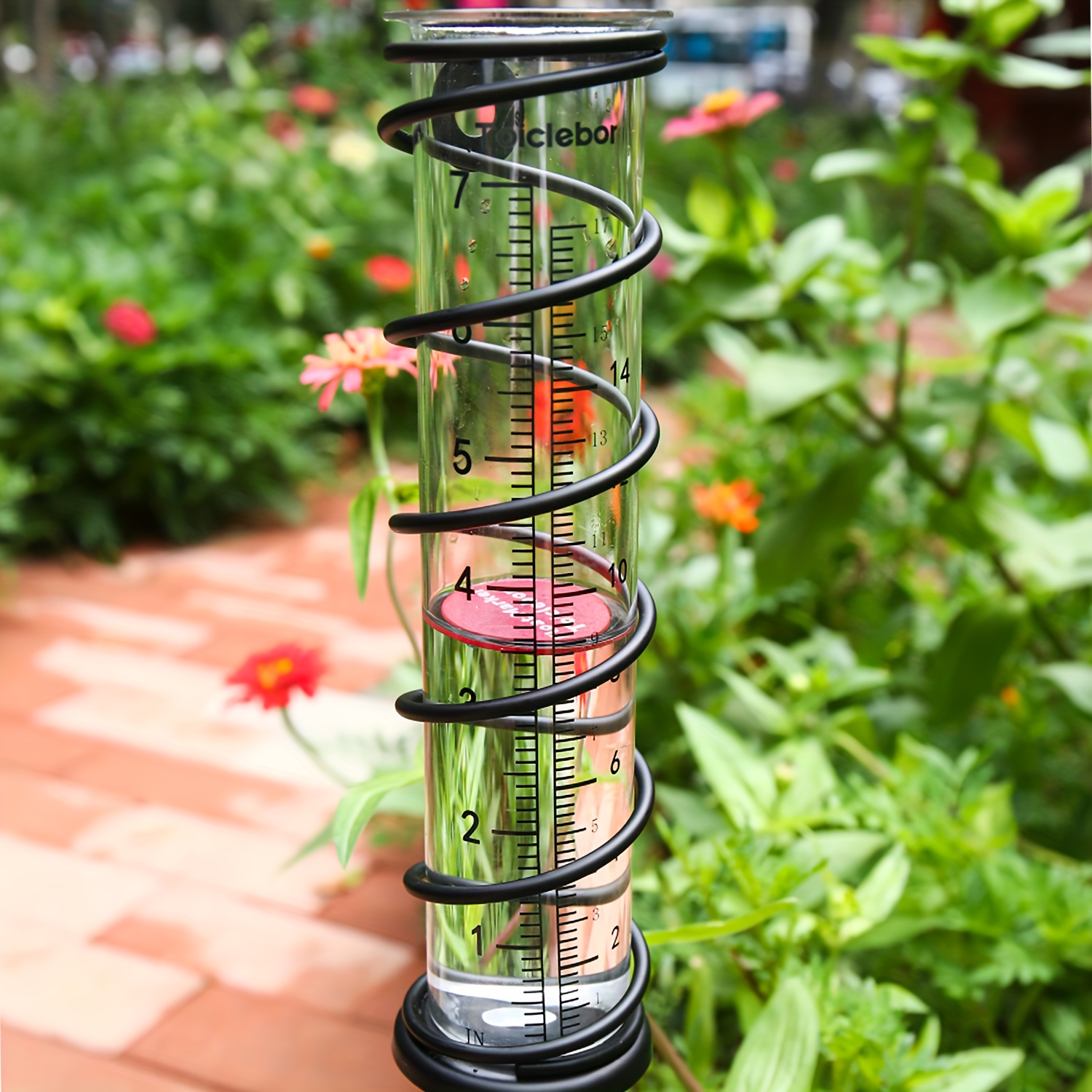 1 Pieza De Pluviómetro De Colibrí Para Jardín De 7 Pulgadas Fácil De Leer,  Pluviómetro De Metal Para Exteriores Con Estaca, Pluviómetro Para Cerca Plu