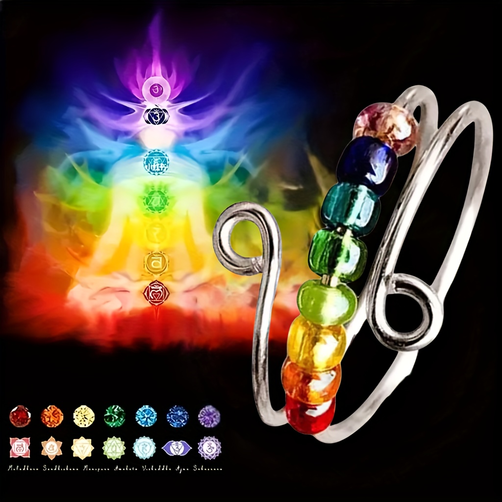 Fidget Rings Colorful Spinning Beads Design Suitable For Men - Temu