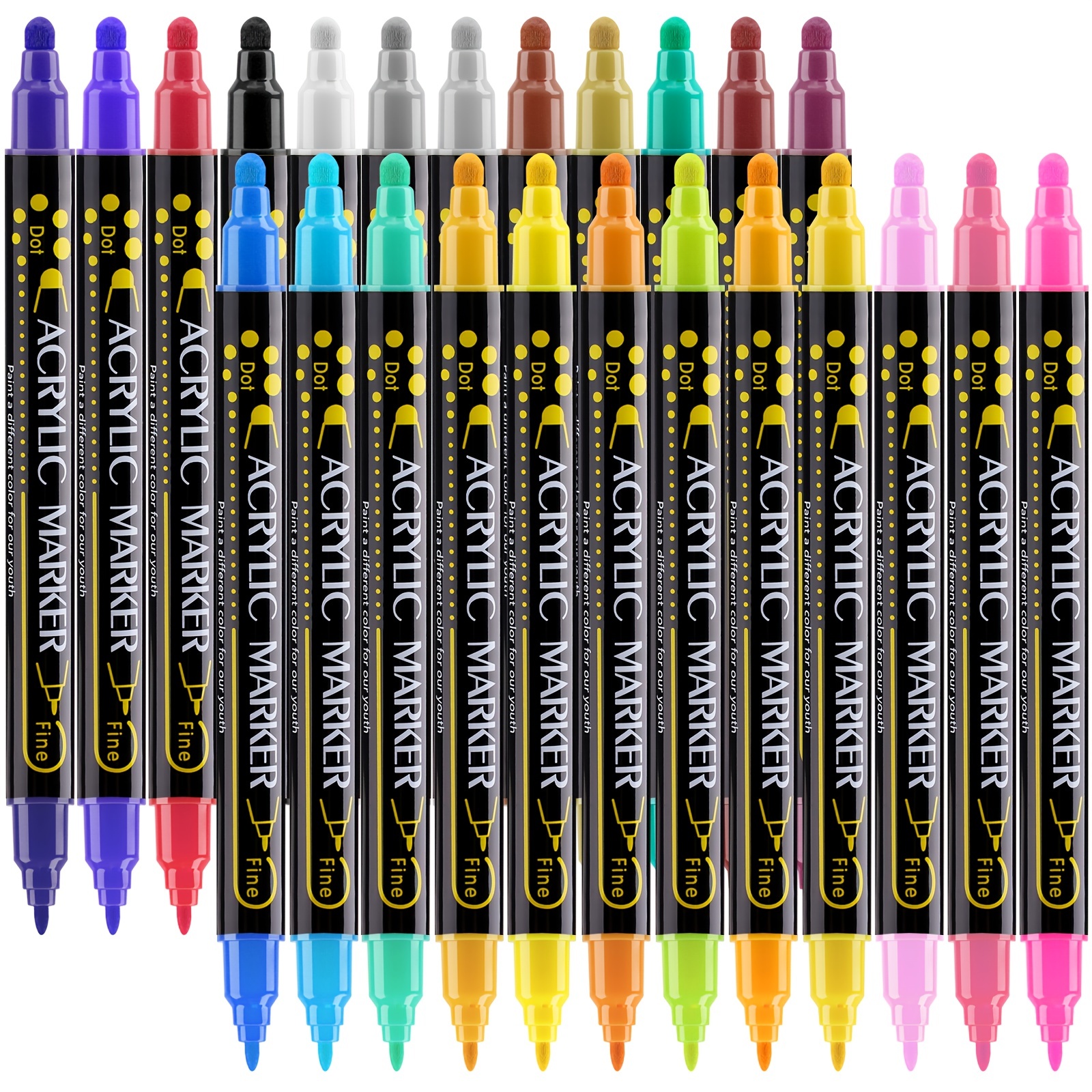 Acrylic Paint Pens Paint Markers, Fine Point Paint Pens for Rock Painting  Glass Wood Ceramic Fabric