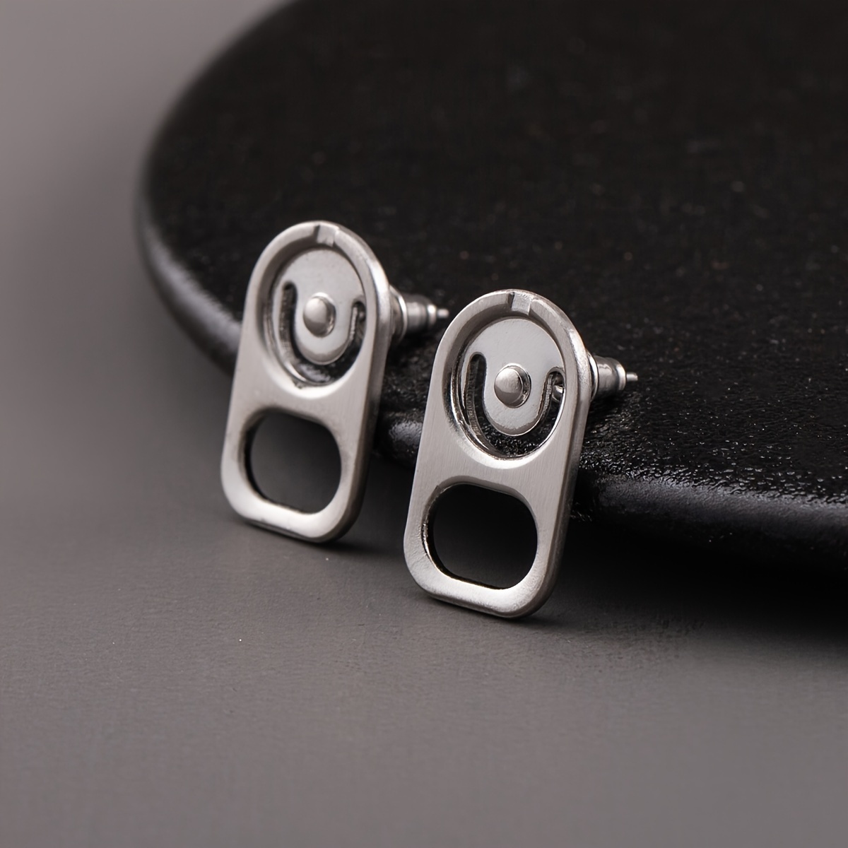 Men's Geometric 304L Stainless Steel Ear Studs — Modern Design