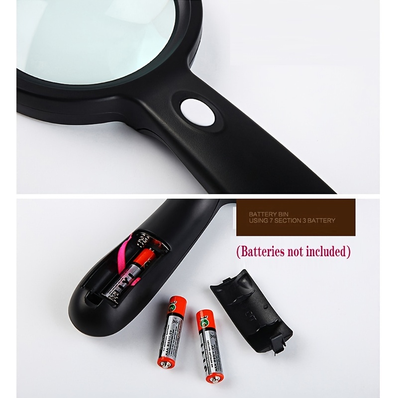Large Magnifying Glass with Light, 10X 25X 45X Handheld Illuminated  Magnifier with 3 Light Modes, 12 LED Lights, Storage Bag, Clean Cloth for  Seniors Reading Coins Inspection $29.99, FREE FOR  USA
