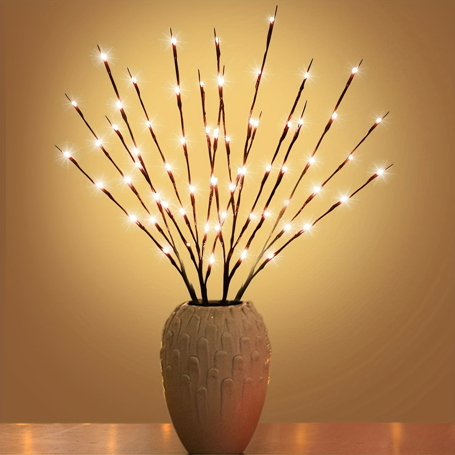 Lot de 4 branches lumineuses LED blanches emballées à piles - Branches de  bouleau artificielles décoratives - 76,2 cm - 20 LED pour fête de mariage