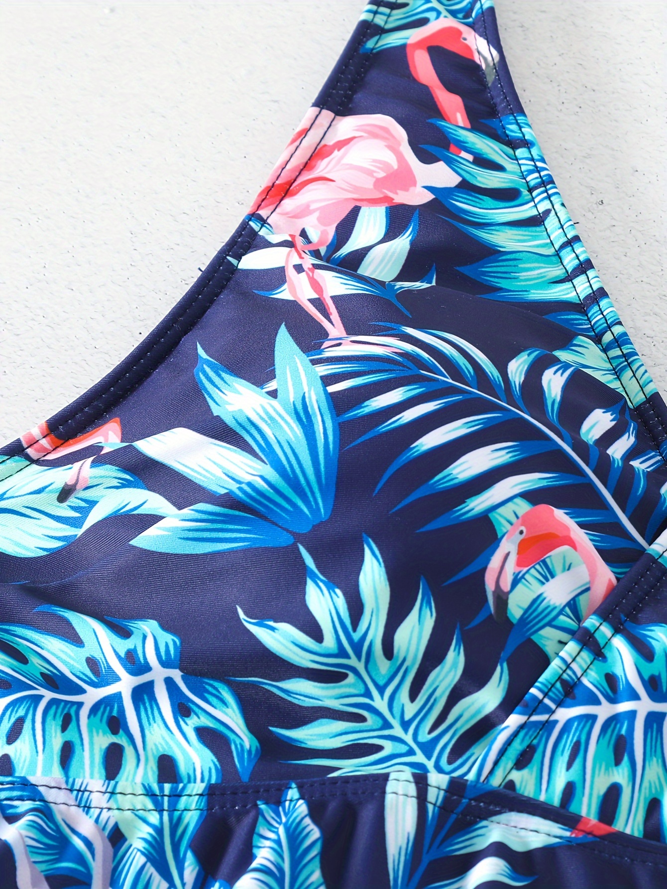 Floral Flamingo Print Skirted Tankini Sets V Neck Tummy - Temu Canada