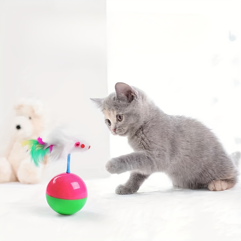 Portable Feather Cat Teaser Cat Feather Toys With Ball - Temu