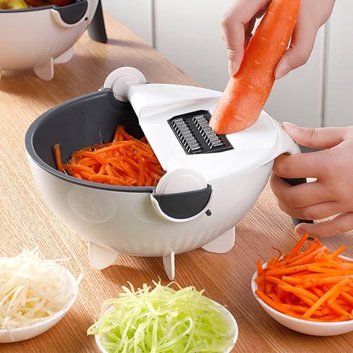 1pc Multifunctional Vegetable Cutting Artifact, Household Potato Shredded Slices Kitchen Vegetable Cutting And Draining Basket