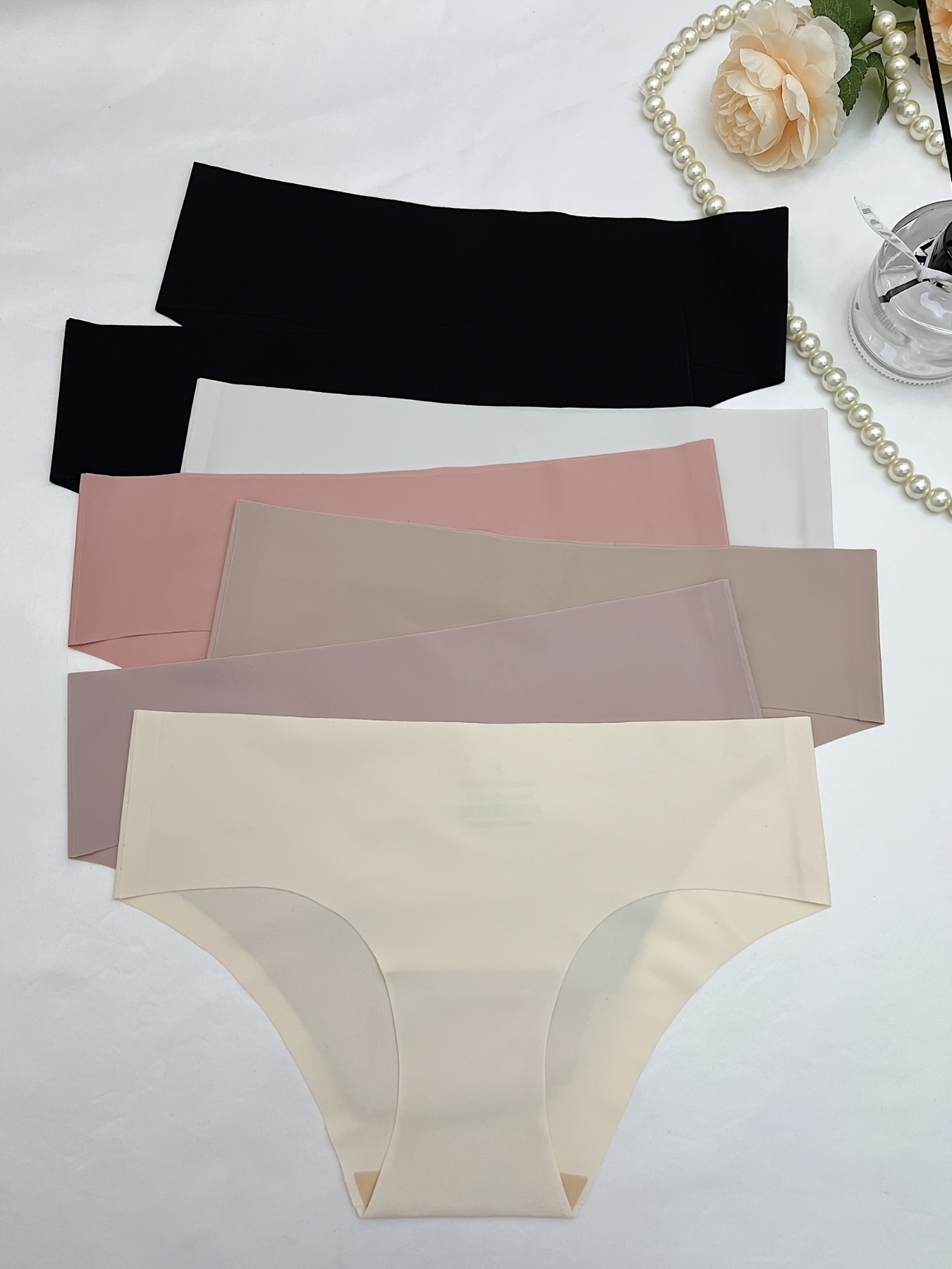 Women's Simple Solid Seamless Low Waist Bikini Panties - Temu Canada