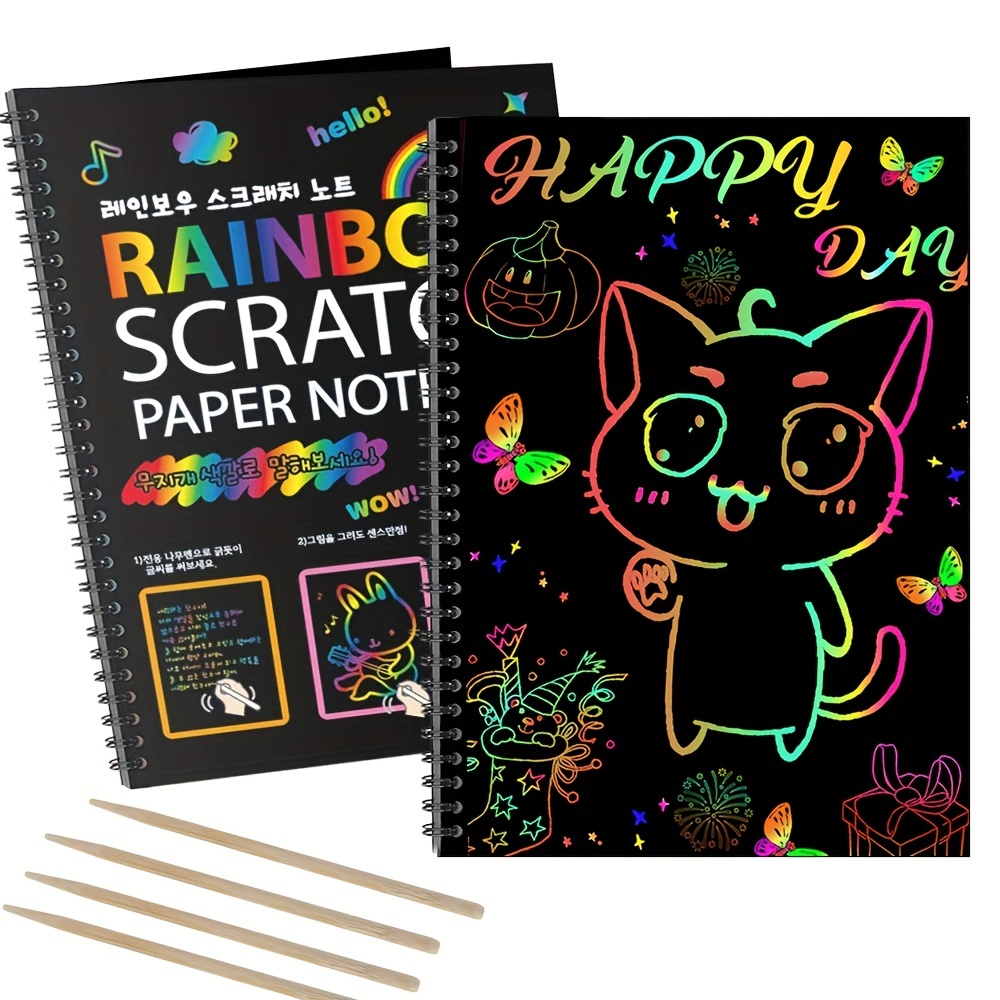 Scratch Art Books Scratch Art Paper Rainbow Scratch Art Best - Temu