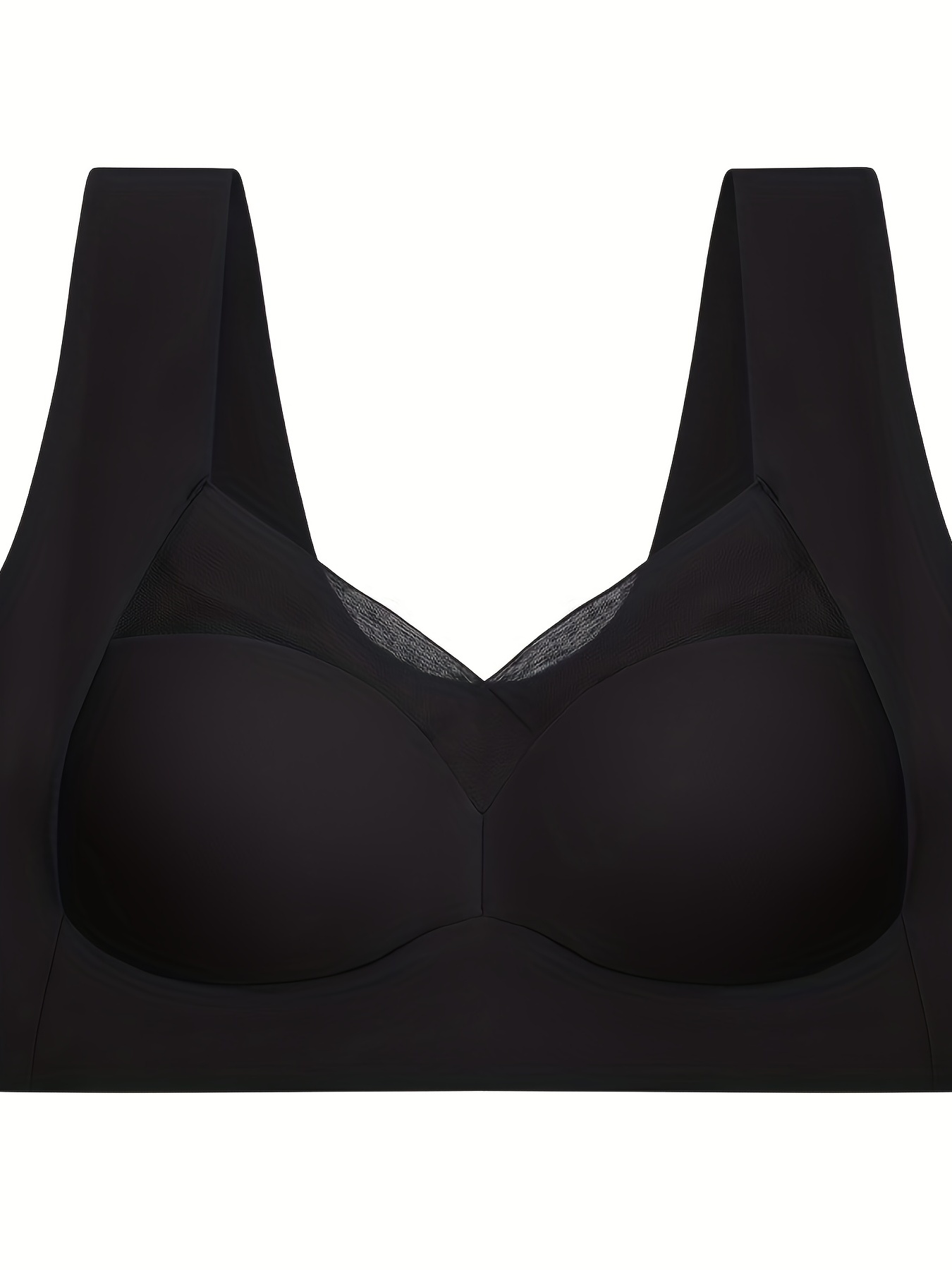 TQWQT Push Up Bra for Women Padded Shaped Bras Wire Free Side Lifted  Underwear Bras Elegant Solid Bras Gather Push Up Unwired Everyday  Bras,Black 46F