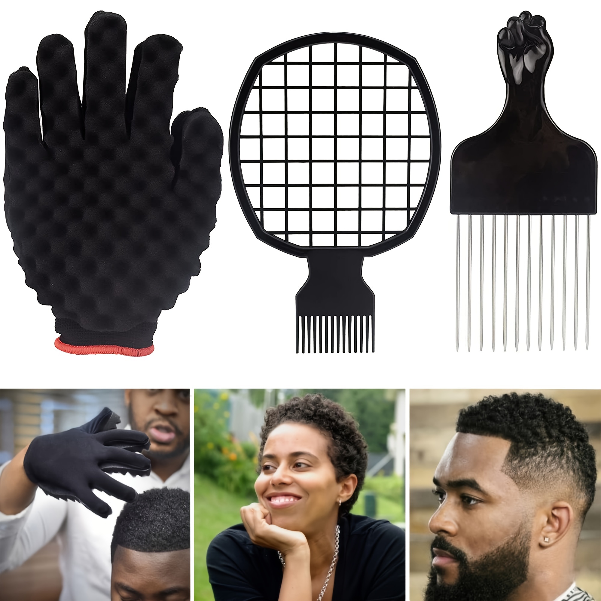 Hair Sponge Set Magic Hair Twist Sponge Glove Afro Hair Temu