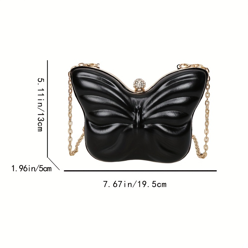 Butterfly Hard Crossbody Bag With Chain Y2k Evening Party Prom