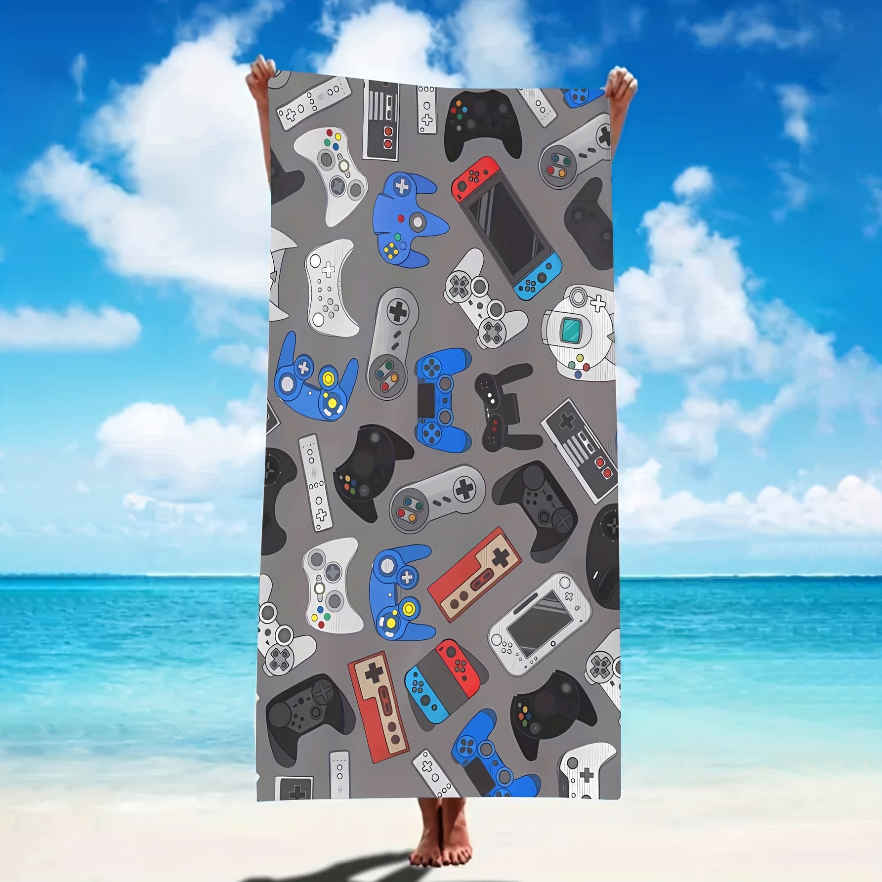 Soft And Lightweight Women's Beach Towel With Colorful Games - Temu