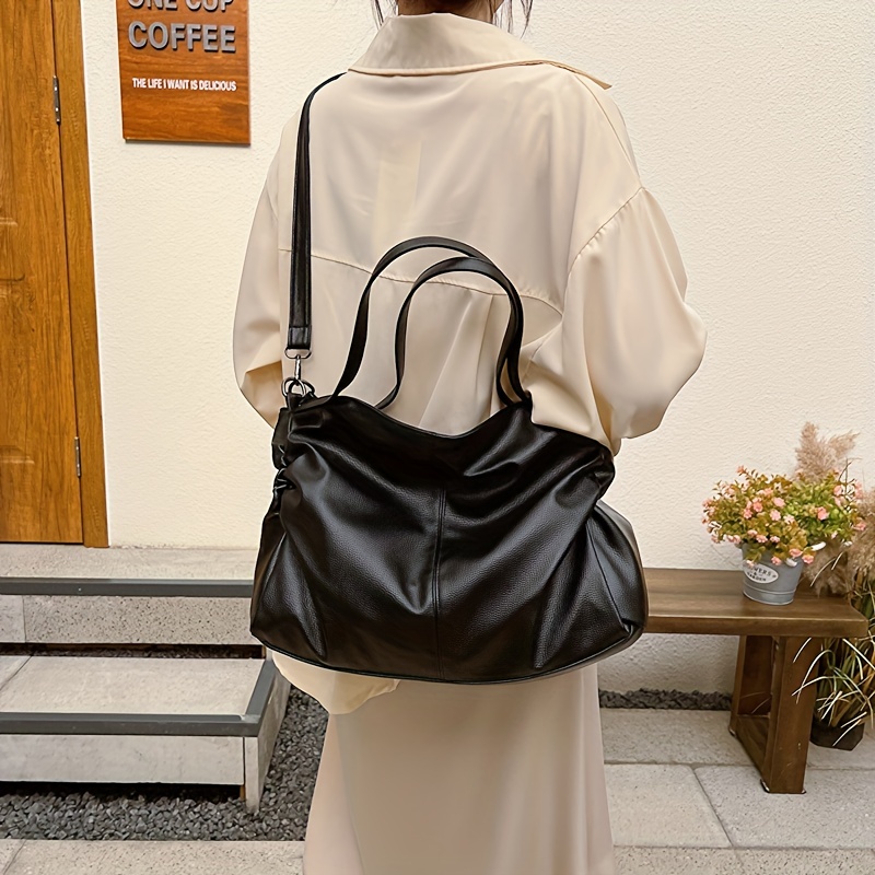 Large Capacity Totes for Women Retro Coffee Brown Hobo Handbags