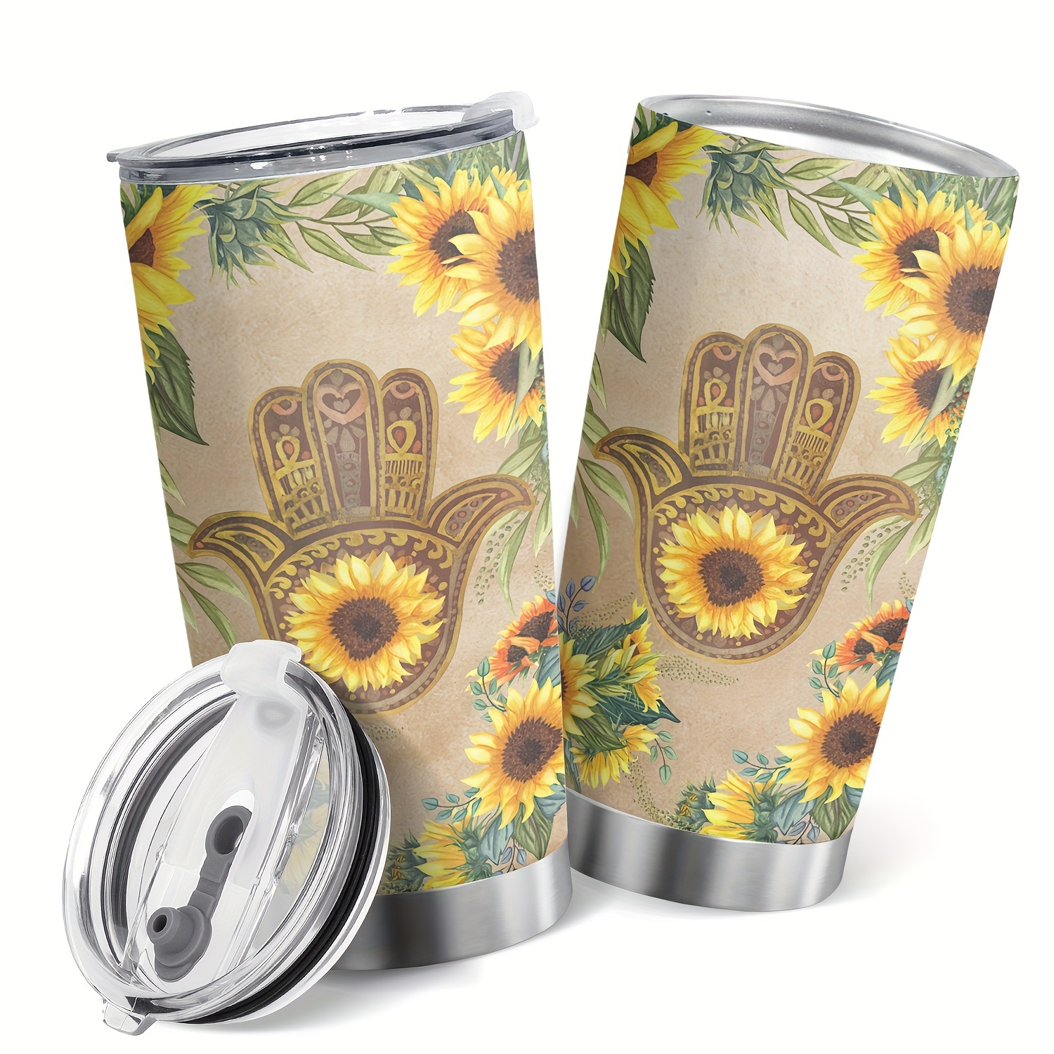 Sunflower Tumbler With Lid And Straw Gifts For Women Tumbler - Temu