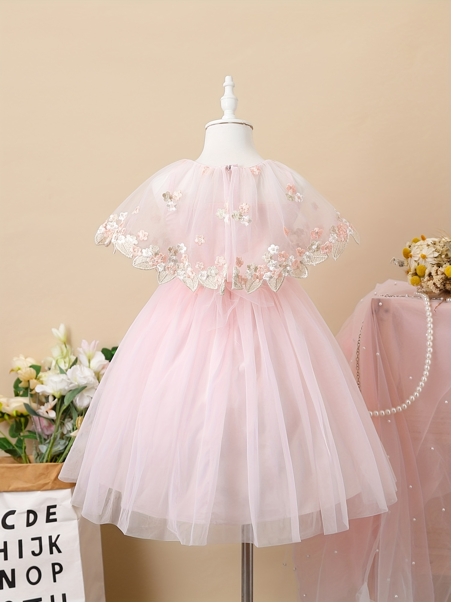 Vestido De Tul Colorido Con Flores Para Niñas Disfraz De - Temu