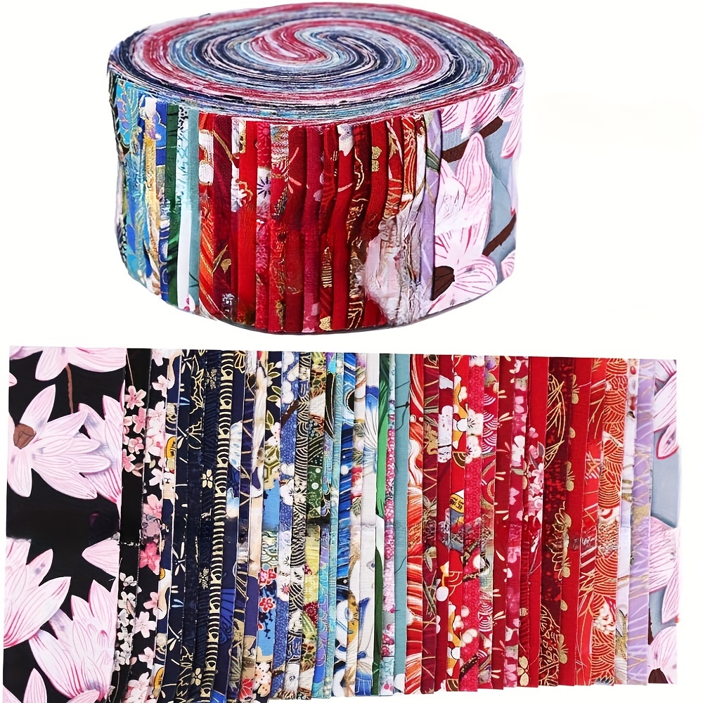 36 Pieces Jelly Roll Multi-Color Fabric Quilting Fabric Strips with  Different Patterns for Sewing Quilting Crafting Home DIY