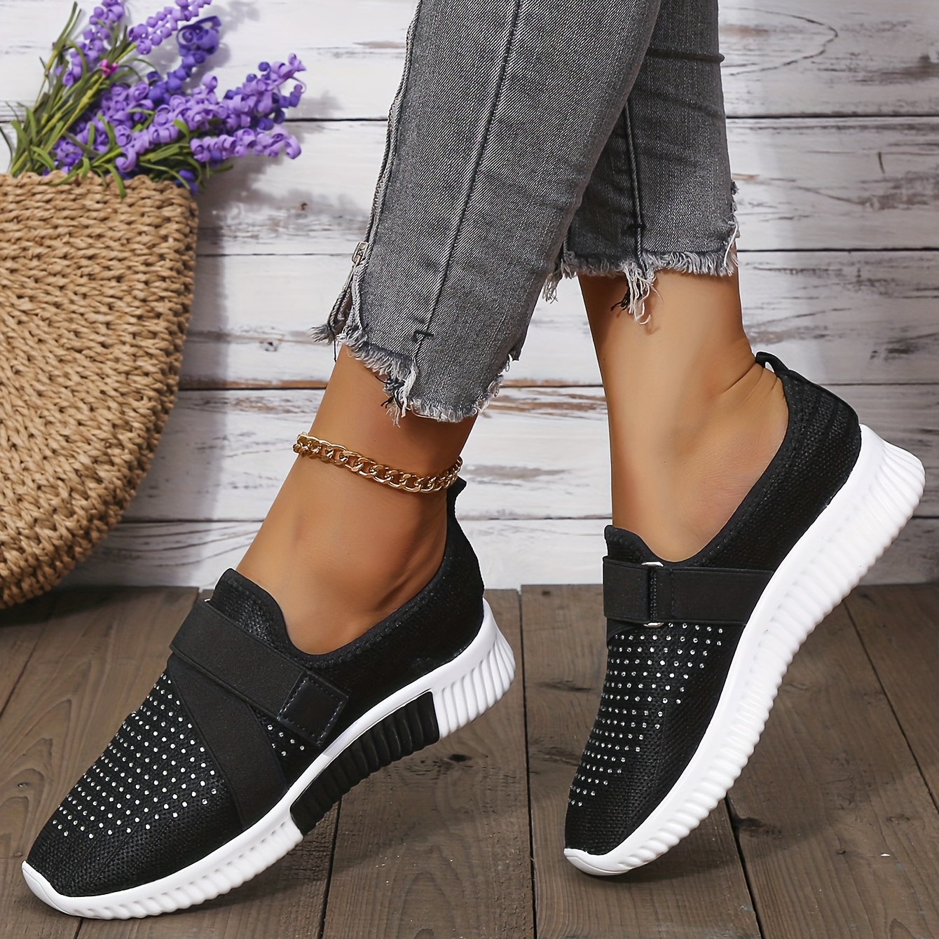 rhinestone shoes: Women's Casual Sneakers