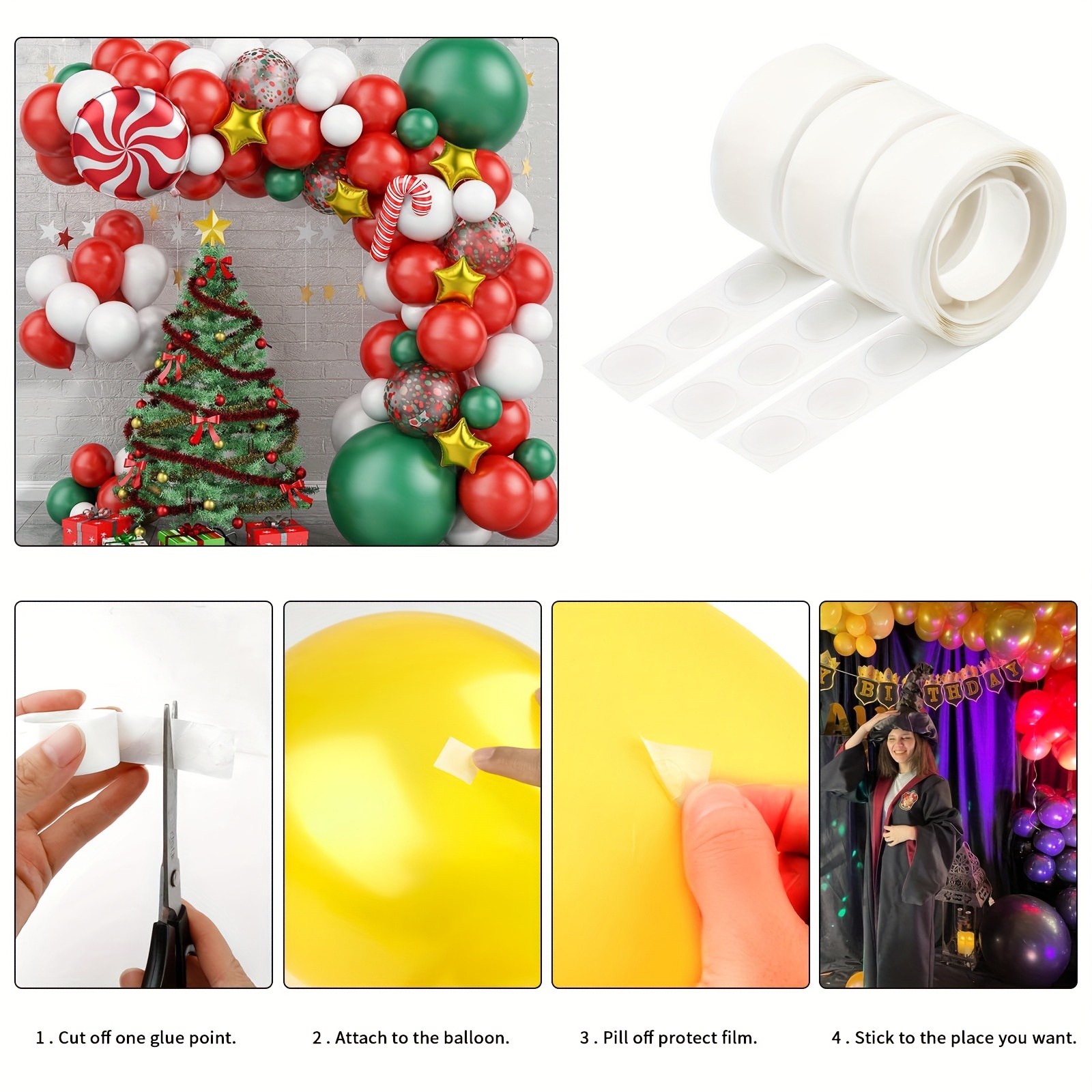 Balloon Arch Garland Decorating Strip Kit Tape Strips Dot Glue