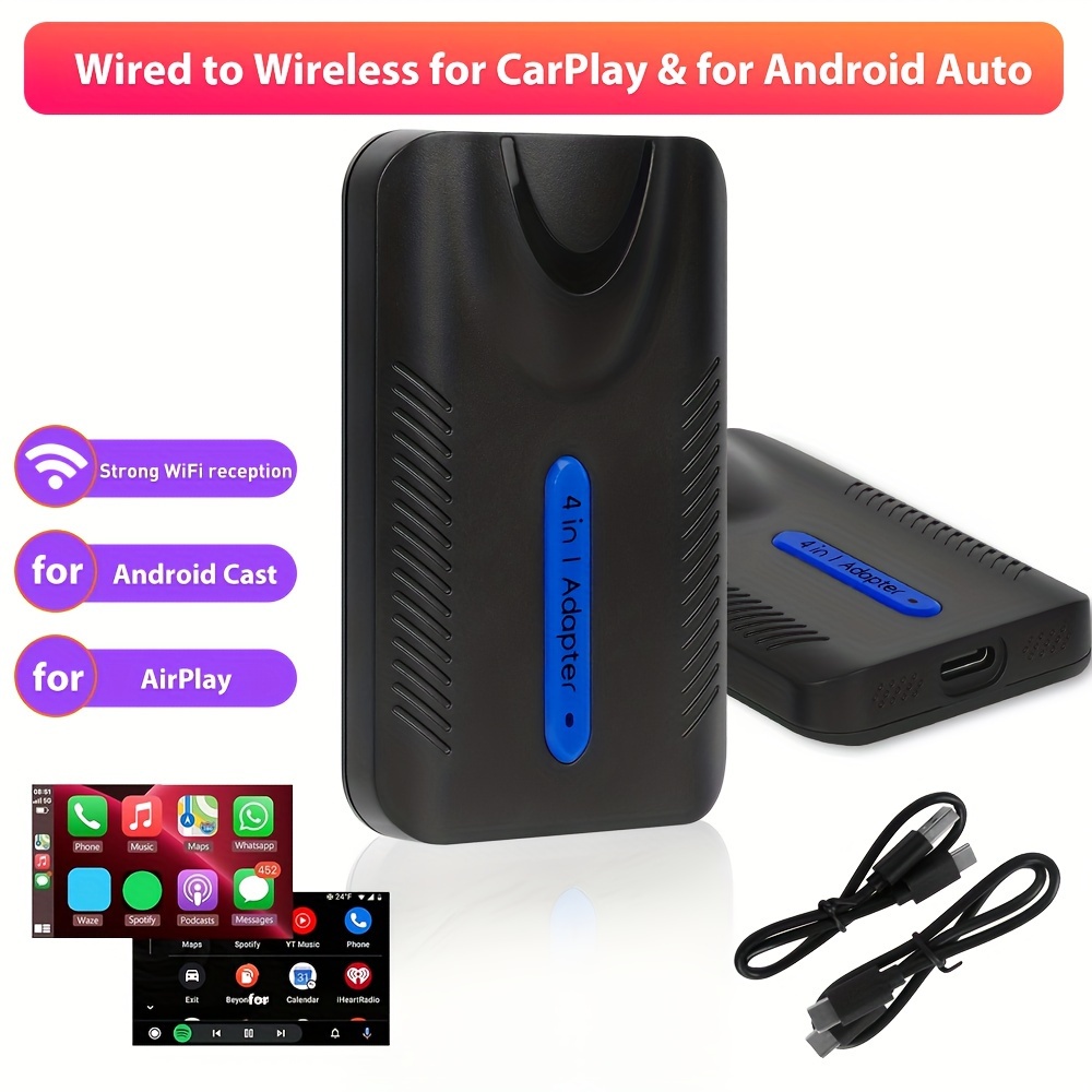 Boîtier Carplay Wifi BT sans fil, mise à niveau tendance 2.4GHZ + 5.8GHZ,  double fréquence, pour Android Auto, voiture intelligente, adaptateur Ai  Box, connexion - Temu France