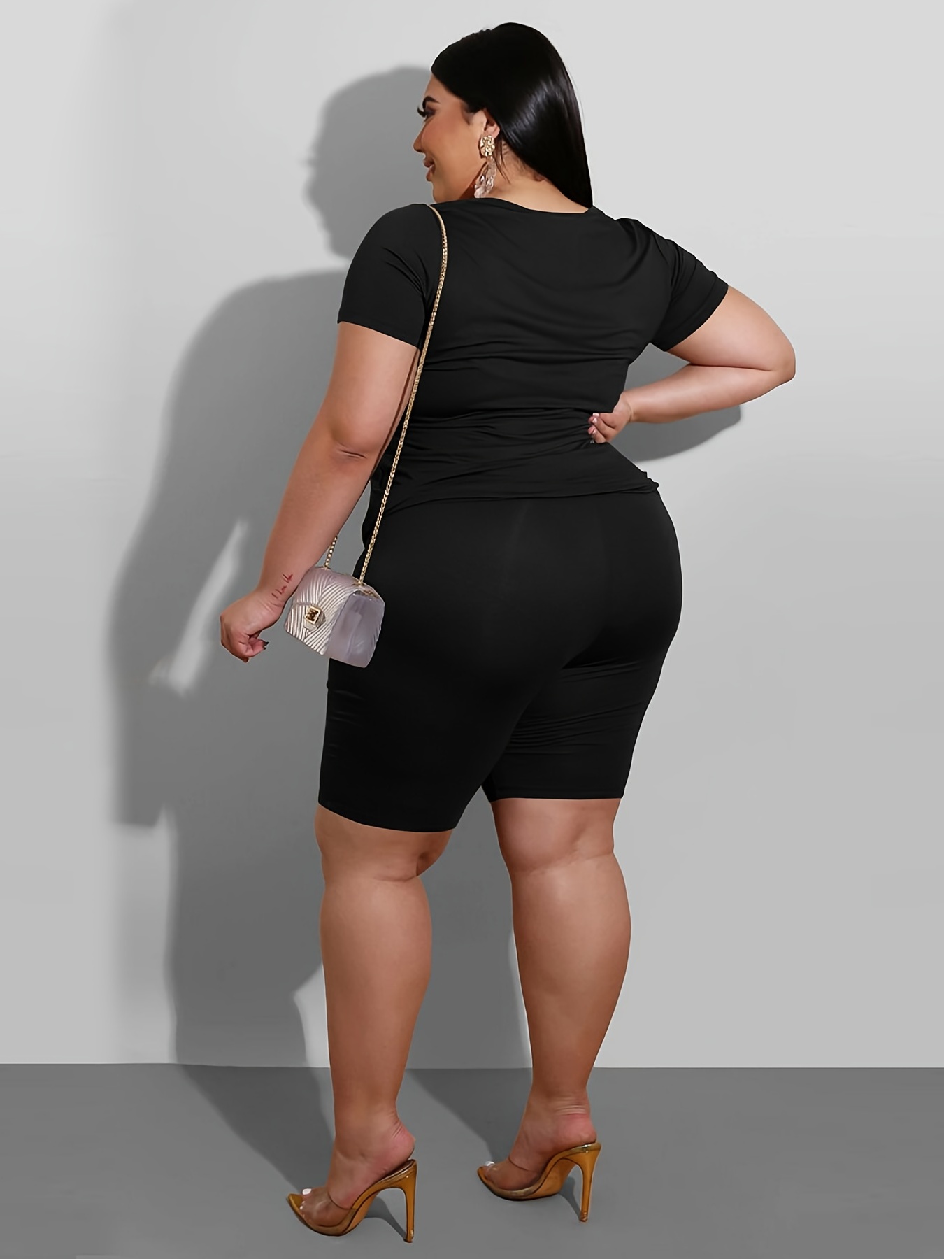 Plus size sale biker short set