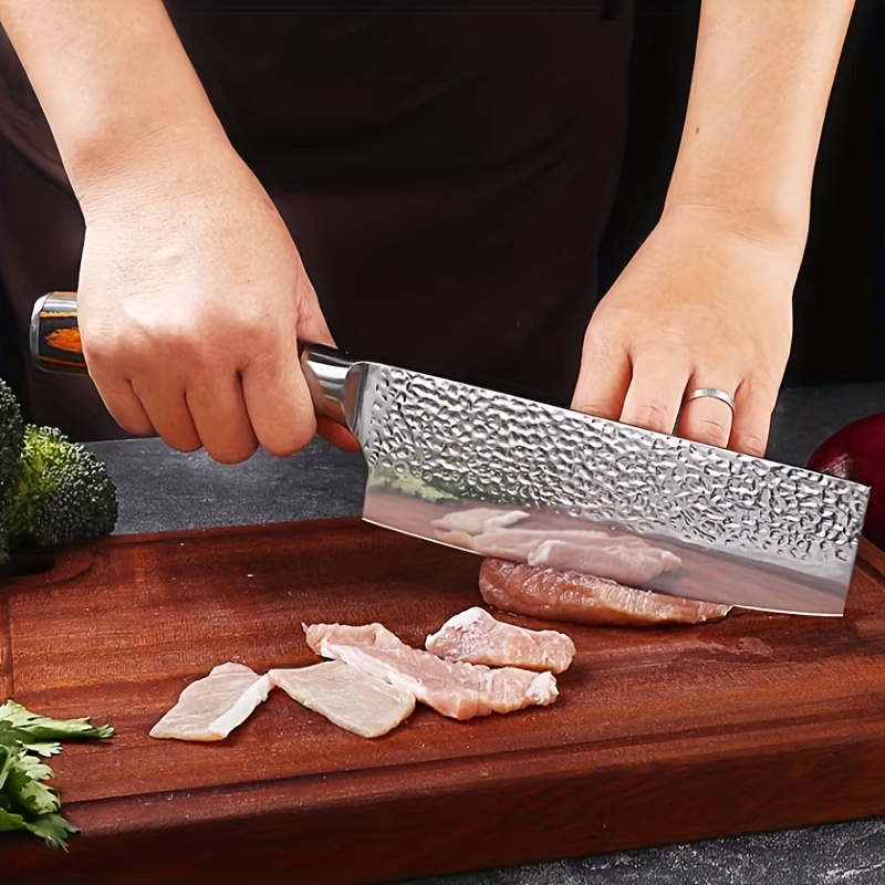 Kitchen Knife Meat Cleaver Stainless Steel Laser Pattern 8inch