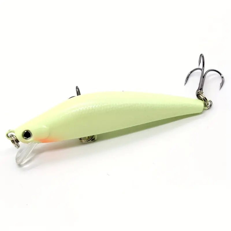 1pc 8g-8.2cm White Artificial Minnow Fishing Lure, 0.28oz-3.23inch Bionic  Luminous Hard Bait For Saltwater Freshwater