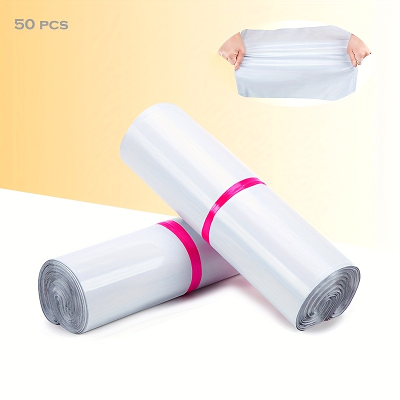 

50pcs White Self-seal Adhesive Courier Bags Storage Bags Plastic Poly Envelope Mailer Postal Shipping Mailing Bags
