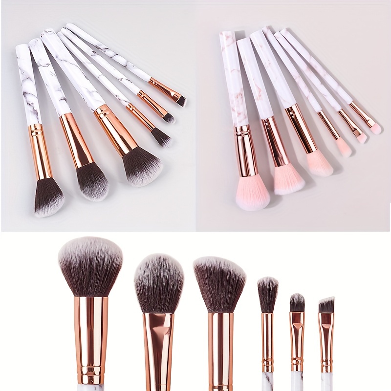 

Ensemble de Pinceaux de Maquillage À Motif Marbré, 6 Pièces, Pour Réparation Du Visage, Brosse À Blush, Brosse Super Fine Pour Ombre À Paupières, Brosse de Maquillage Multifonctionnelle