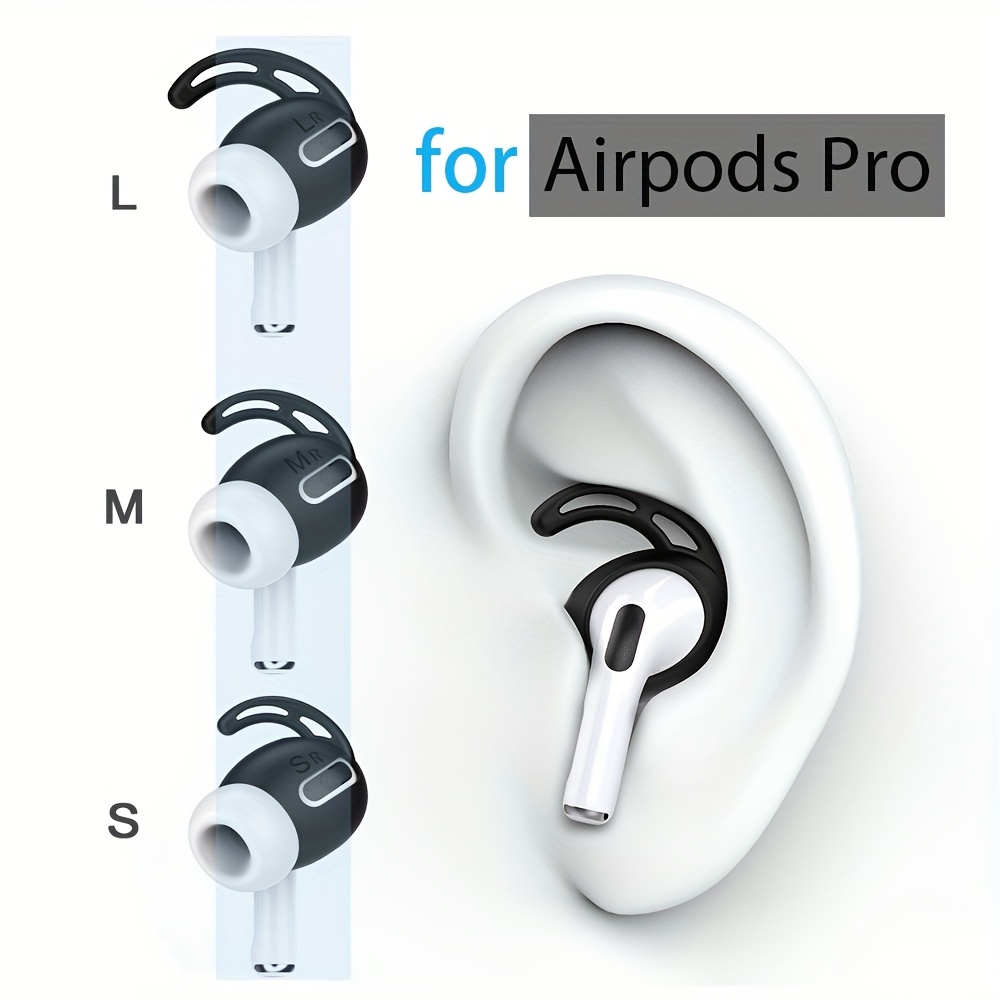 6 pares de auriculares Airpod Pro con cancelación de ruido, almohadillas de  repuesto para Airpods Pro 2 con funda, puntas de auriculares de silicona