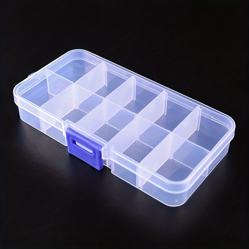 Clear Organizer Box Adjustable Dividers Plastic Compartment - Temu