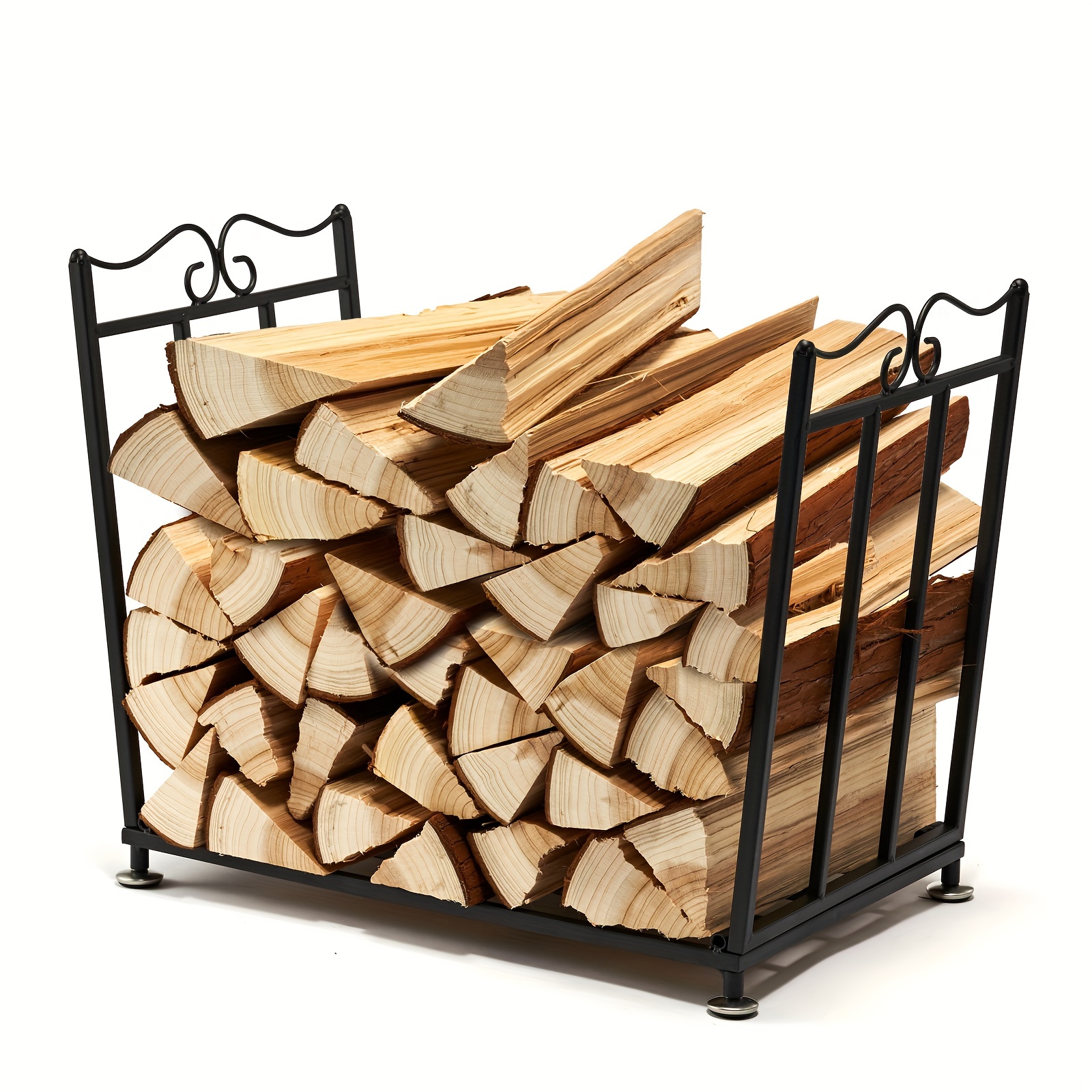 Decorative Heavy Duty Firewood Rack Log Storage Rack Wood - Temu