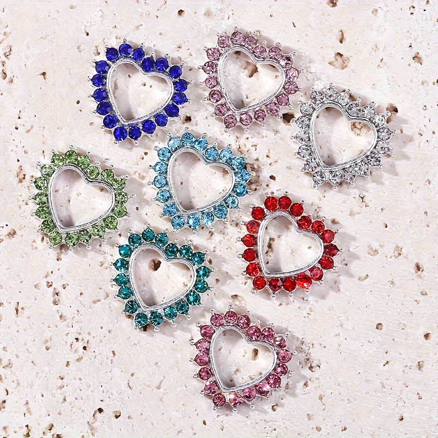 10pcs Christmas Red Heart Nail Charms Nail Art Accessories Nail Art  Supplies For Women And Girls