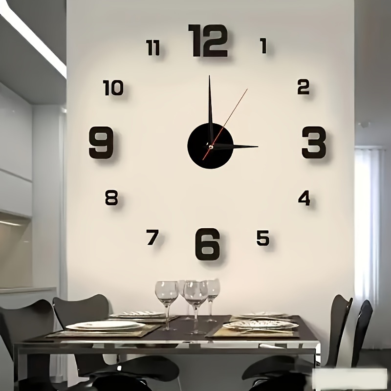 3D Wall Clock Luminous Frameless Wall Clocks Wall Stickers Silent