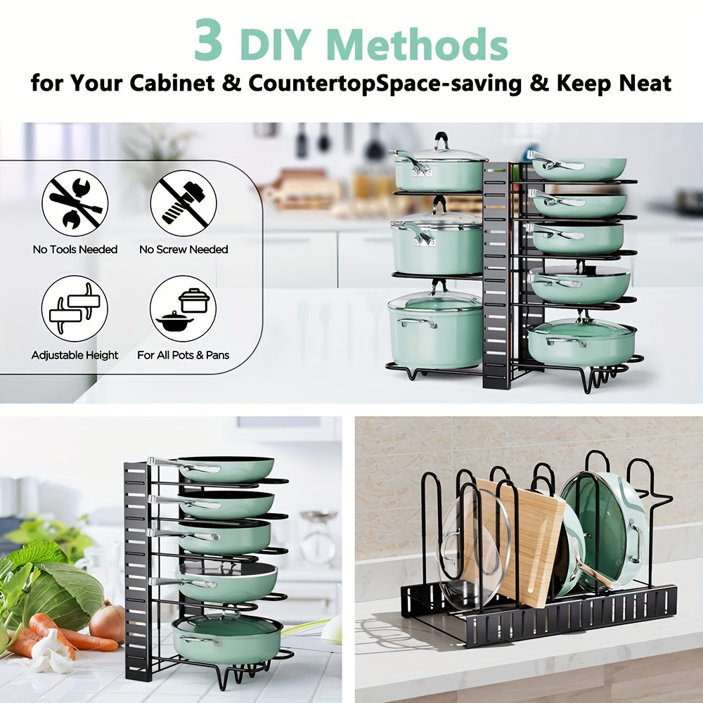 DIY Kitchen Storage Shelf and Pot Rack