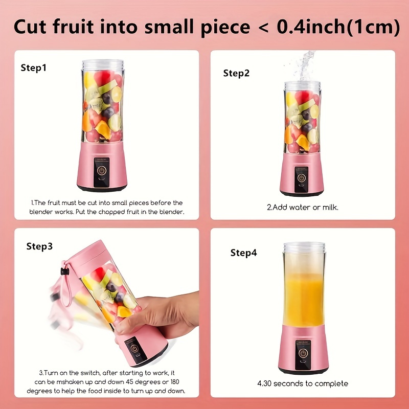 Personal Mini Blender,Portable Juicer Cup Smoothie Maker,Magnetic Secure  Switch Electronic Juicer Cup with Updated 6 Blades, Rechargeable USB for  Fruit and Vegetable,Travel Juicer Bottle 