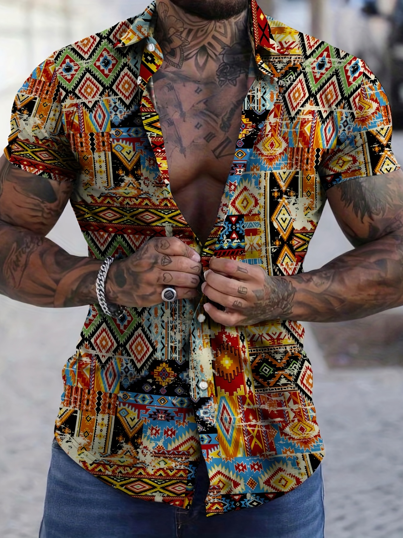 Vintage Ethnic Style Men's Creative Cotton Top Casual Non - Temu