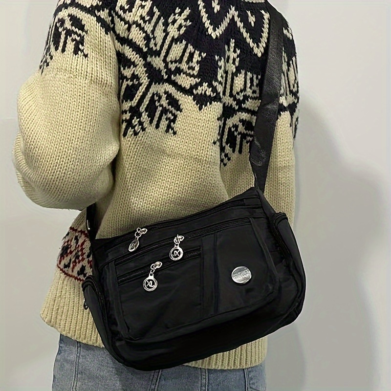 

Fashion Lightweight Crossbody Bag, Solid Color Nylon Shoulder Bag, Women's Casual Handbag & Purse