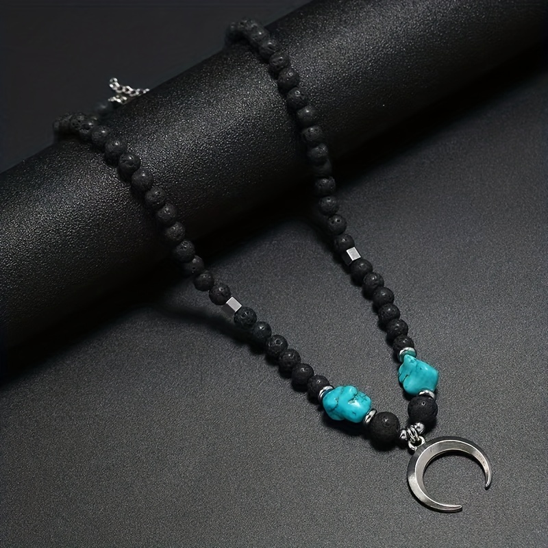 Boho Beaded Coconut Shell Vintage Alloy Necklace for Men